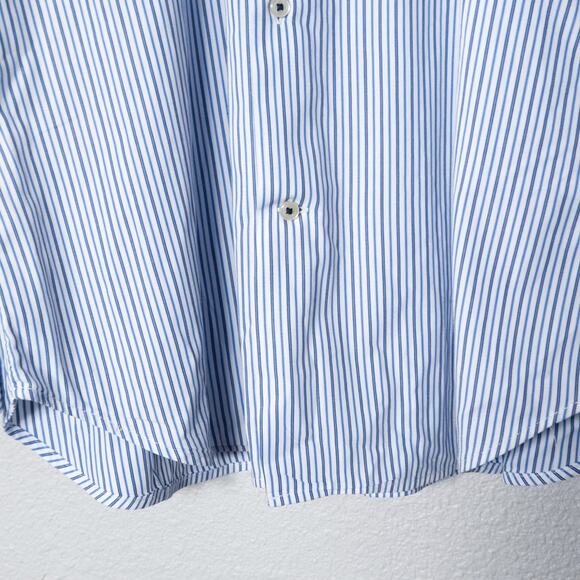 Banana Republic Men's Striped Dress Shirt Blue XL Strictly Business - Picture 6 of 10